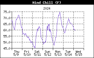 Outside Wind Chill Graph for the last Week